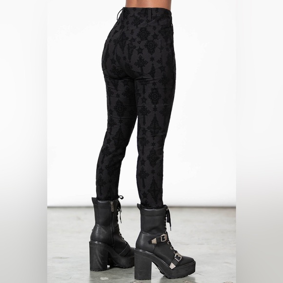 Killstar Nora Flocked Trousers - Picture 2 of 7
